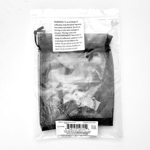 CZ By Kenneth Jay Lane Multi CZ Classic Trend Hoop Earrings - Picture 4 of 5